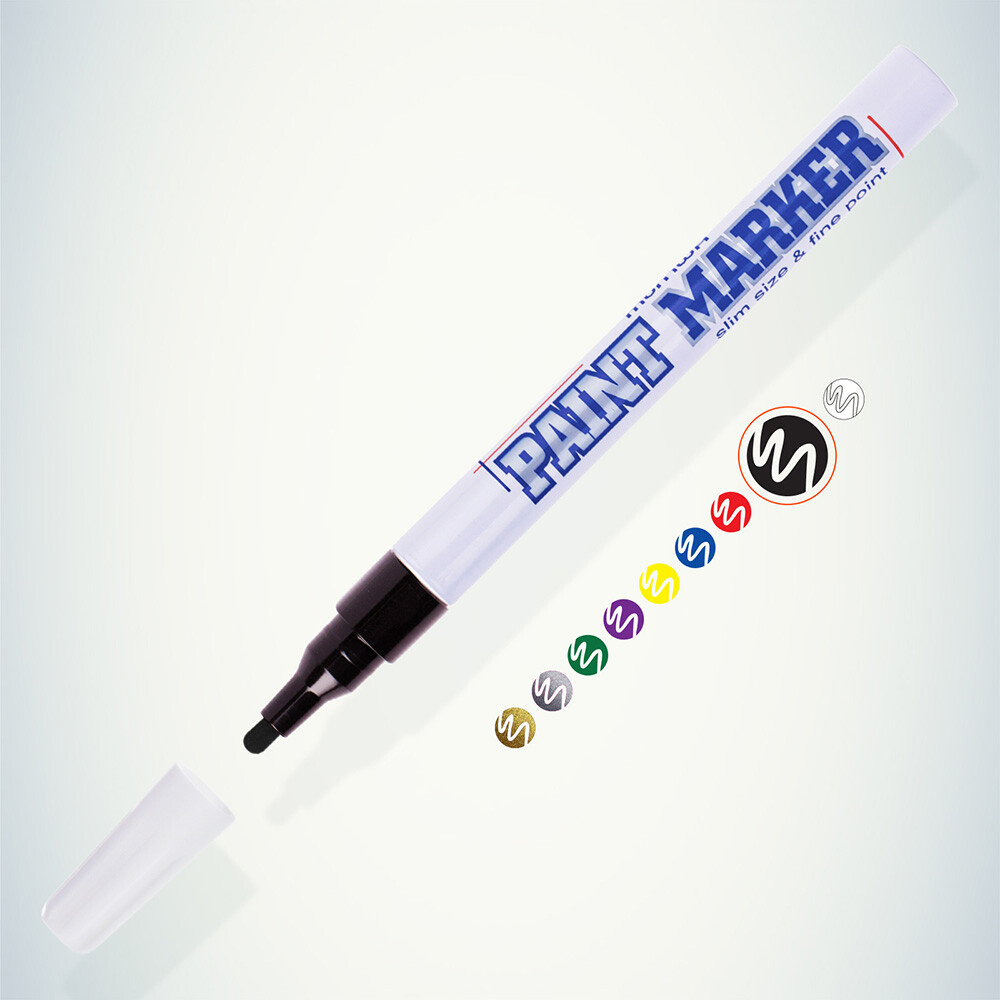 МАРКЕР лаковый 2 мм Paint Marker Slim MUNHWA цв. черный