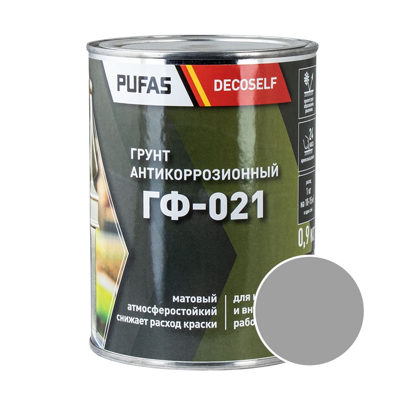 ГРУНТ ГФ-021 0,9 кг Decoself ПУФАС цв. серый