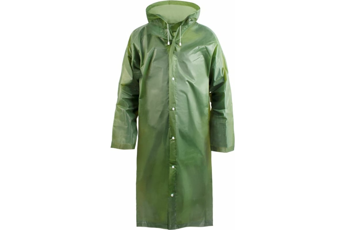 ПЛАЩ дождевик ПВХ / EVA на кнопках 110 мкр. цв. зеленый