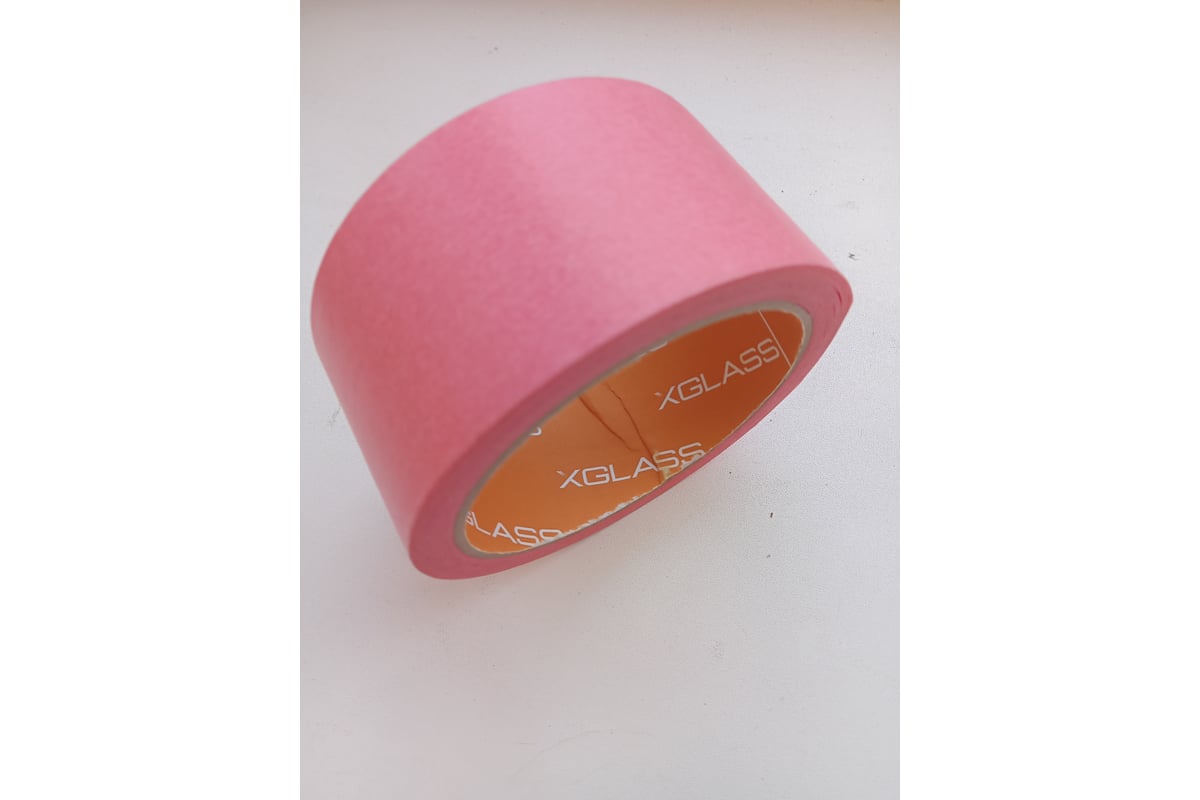 ЛЕНТА малярная 48 мм 25 м клейкая для деликатных поверхностей XGLASS цв. розовый