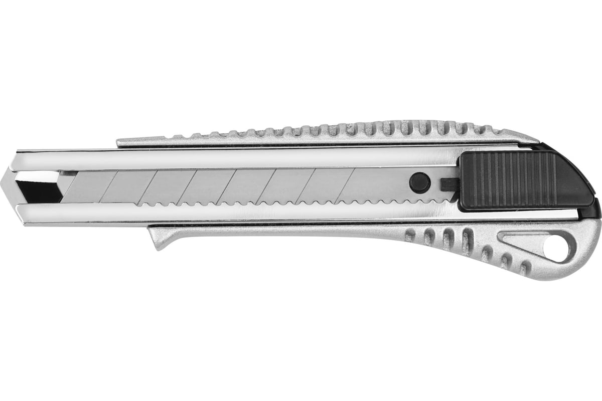 НОЖ строительный 18 мм сегментированное лезвие металлическая ручка фиксатор защелка усиленный VERTEXTOOLS