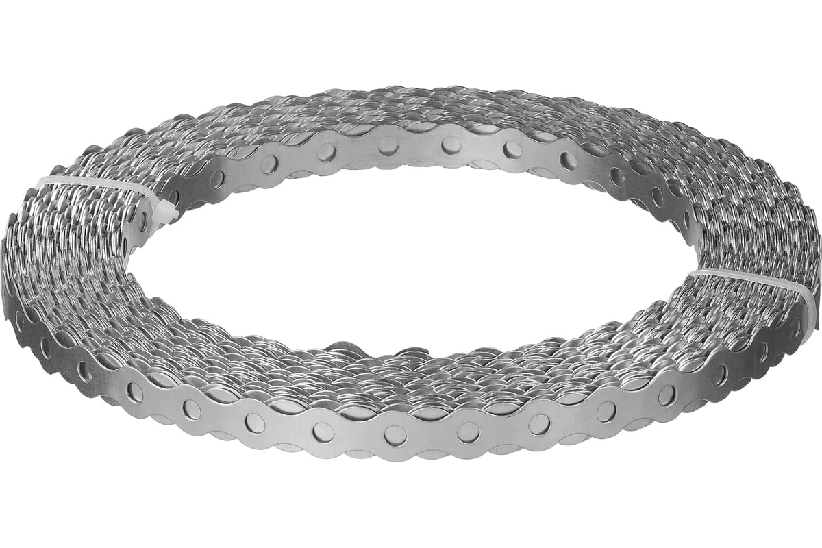 ЛЕНТА монтажная 17х0,5 мм 25 м перфорированная волна оцинкованная ЛВП