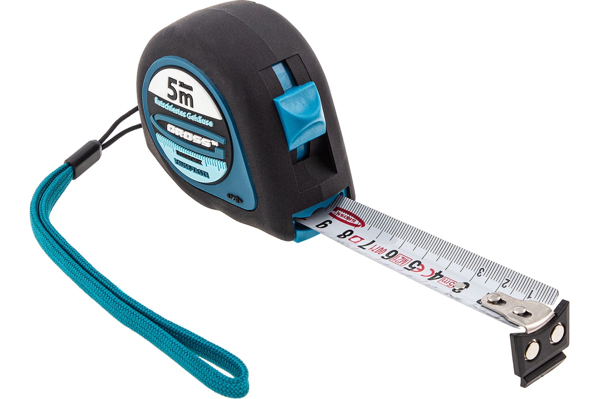 РУЛЕТКА измерительная 5 м 25 мм магнитный обрезиненный зацеп GROSS