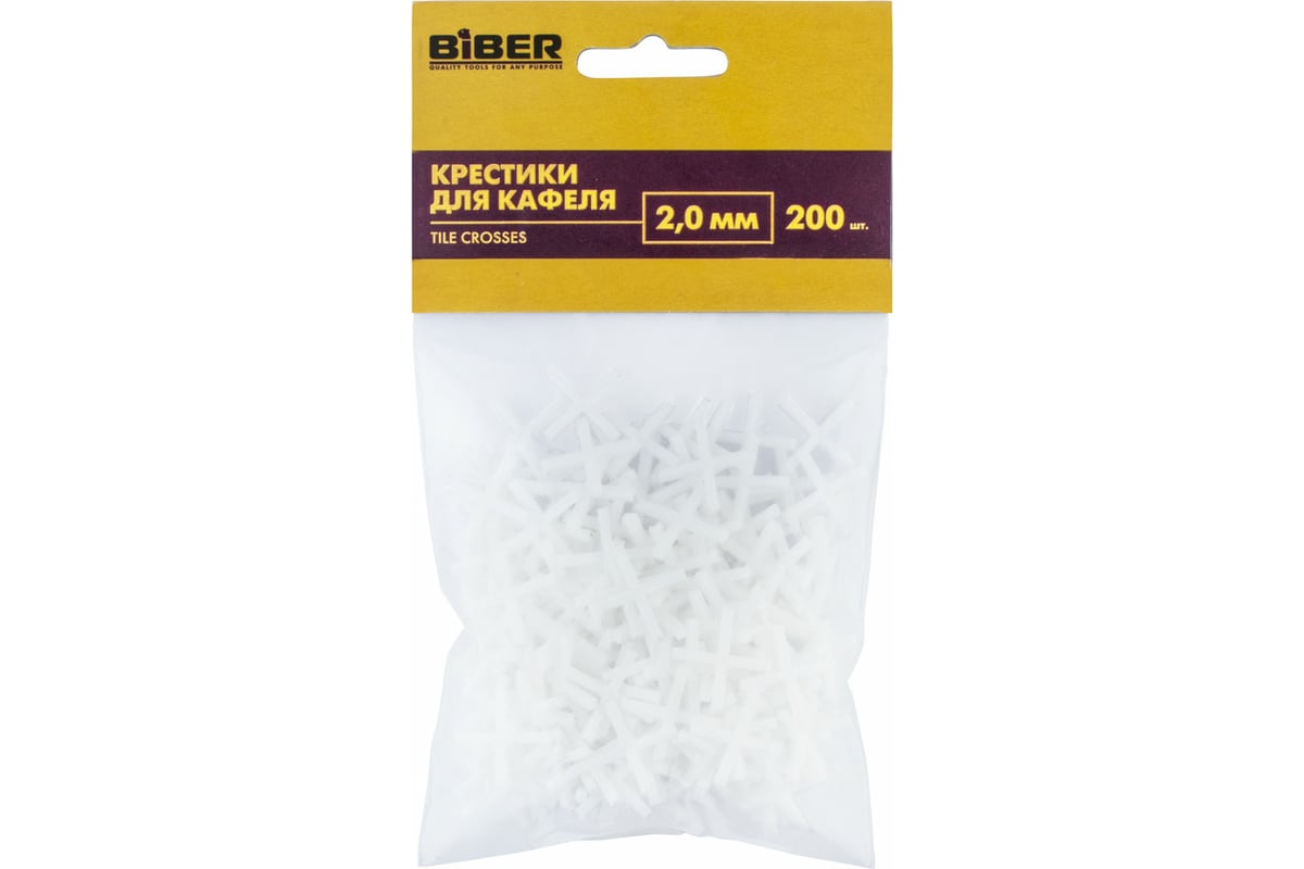 КРЕСТИК для плитки 2,0 мм 200 шт BIBER