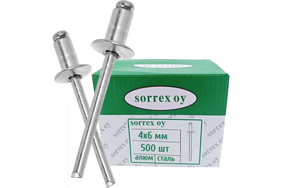 ЗАКЛЕПКА DIN 7337 вытяжная D4,0 мм 6 мм ал/ст