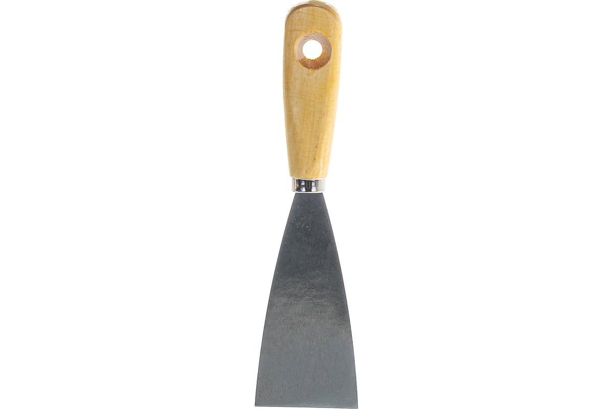 ШПАТЕЛЬ лопатка 50 мм деревянная рукоятка сталь BIBER