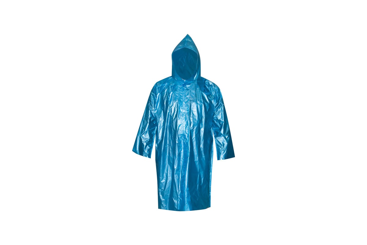 ПЛАЩ дождевик ПВХ / EVA на кнопках 110 мкр. цв. синий