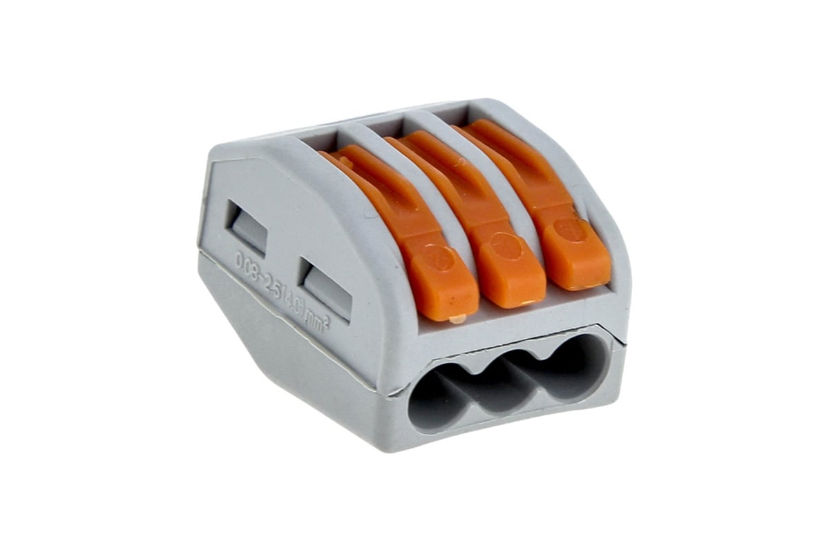 КЛЕММА 3-проводная 0,08-2,5(4,0) мм2 32 А с рычагом СМК 222-413 PROxima EKF