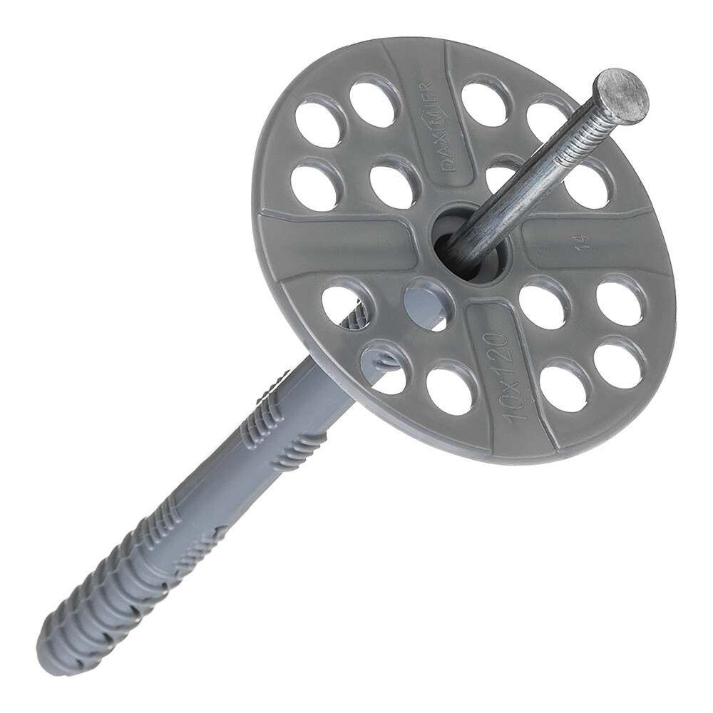 ДЮБЕЛЬ-ГВОЗДЬ для изоляции D10 мм 120 мм с металлическим гвоздем