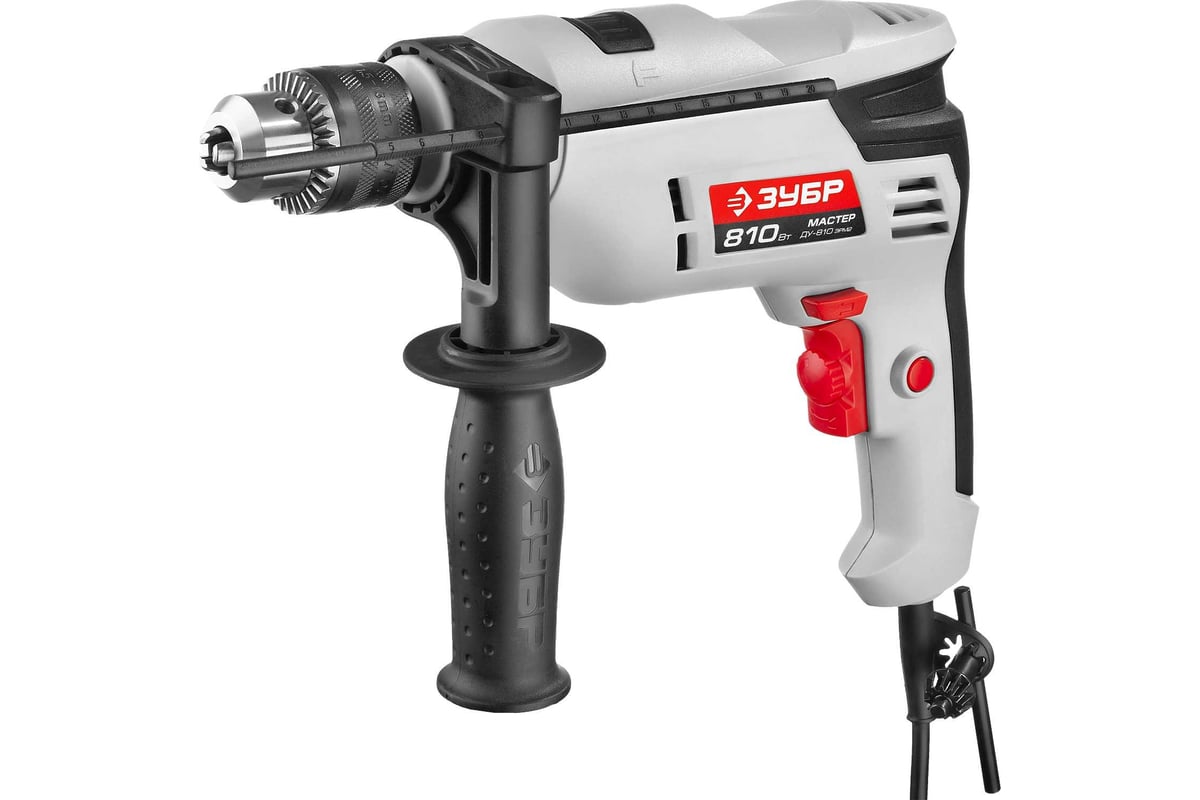 ДРЕЛЬ сетевая 810 Вт 42000 уд/мин 2800 об/мин 13 мм ударная ДУ-810 ЭРМ2 ЗУБР