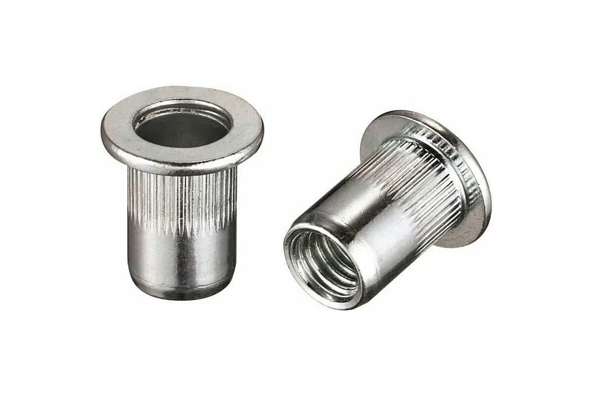 ЗАКЛЕПКА-ГАЙКА цилиндрическая M8 плоская рифленая