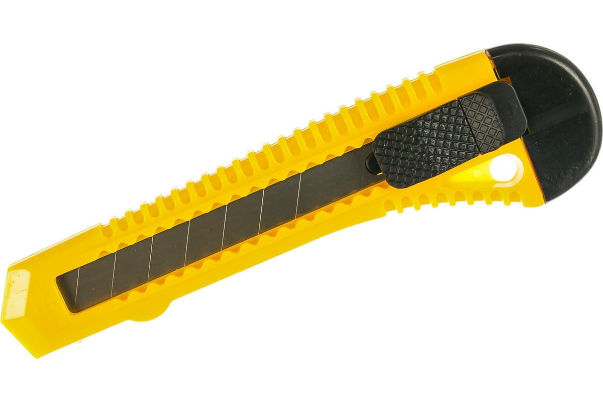 НОЖ строительный 18 мм сегментированное лезвие пластиковая ручка фиксатор защелка BIBER